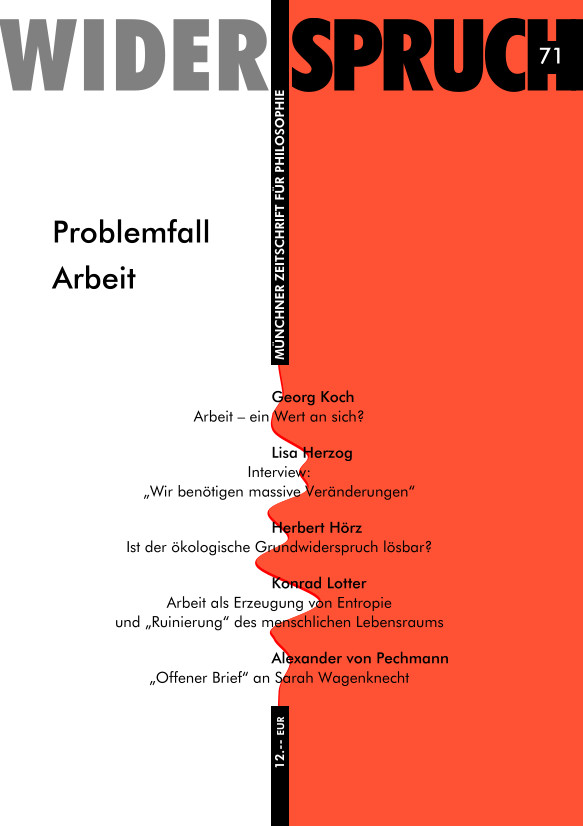 Cover Heft 71: Problemfall Arbeit